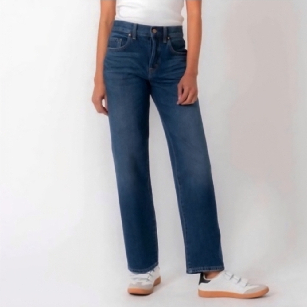 Level 99 High Rise Straight Leg Jean Button Fly Dark Stretch Denim Size 28 NEW